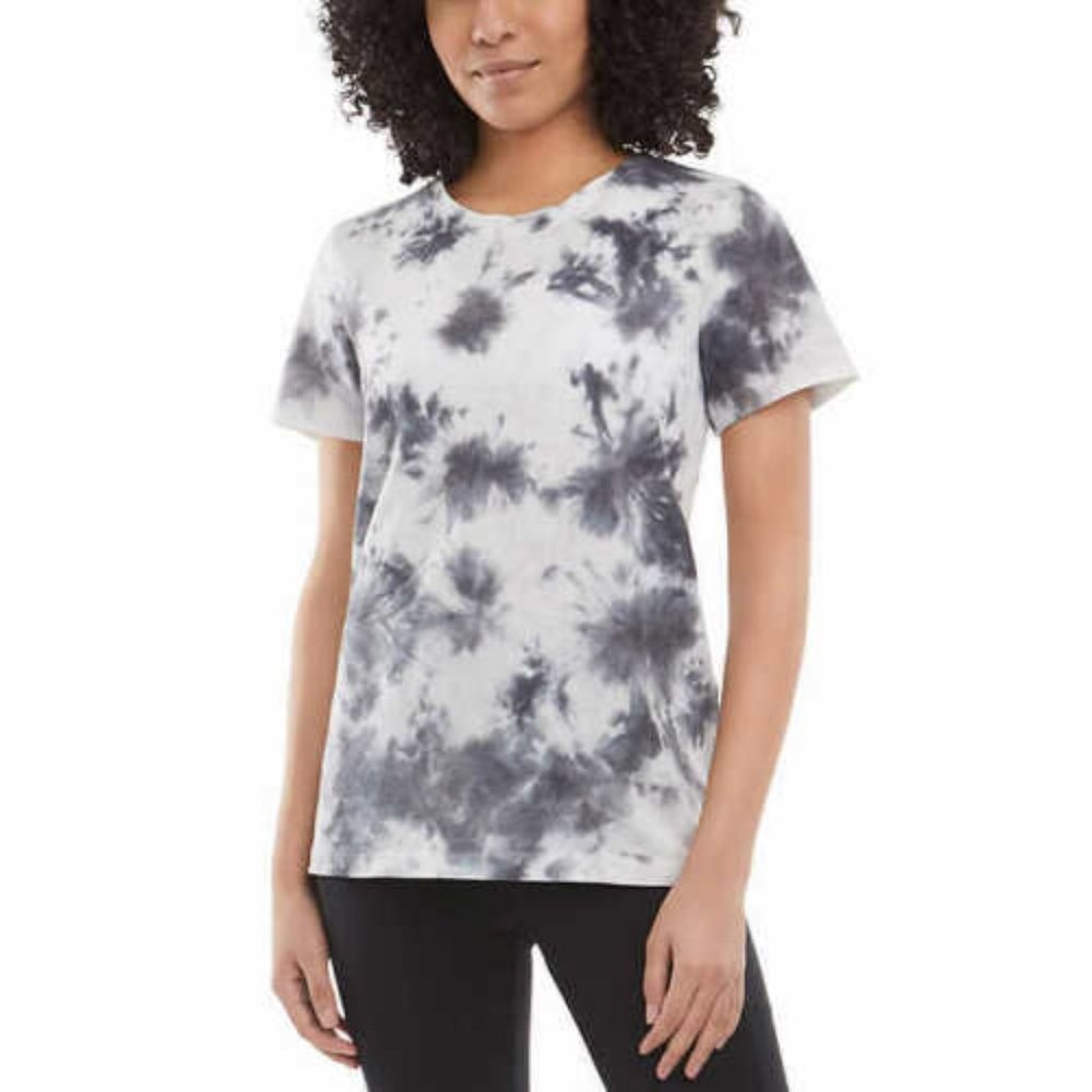 Danskin Women’s Short Sleeve Tie Dye Tee Black Combo NEW NWT - Picture 5 of 5